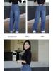Autumn 2025 Women's High-Waisted Wide-Leg Jeans - Versatile, Casual, Drawstring, Floor-Length Style
