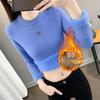 2025 Women's Velvet Knit Half-Turtleneck Sweater: Cozy Winter Base Layer Top