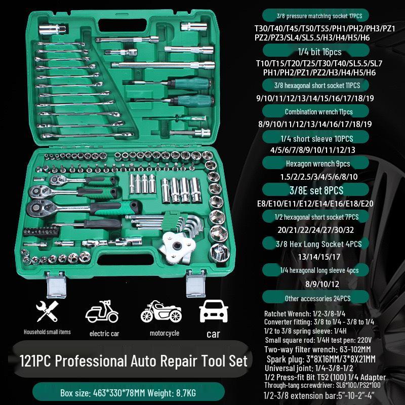 Car Mechanic Socket and Ratchet Wrench Set - 216 Pieces