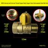 Copper Ball Valve DN15, DN20, DN25, DN32 Radiator Tap Switch