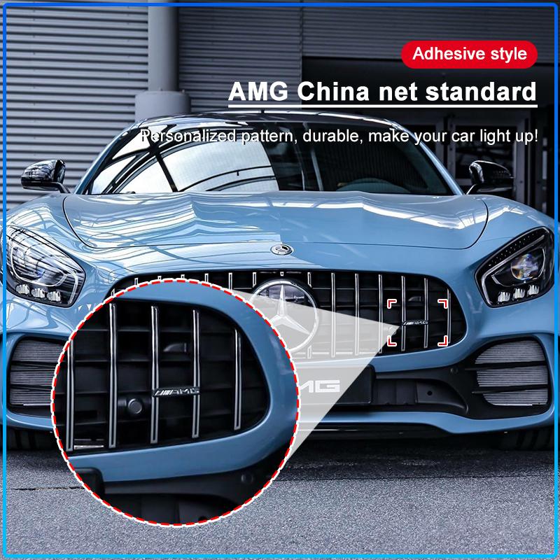 1Pc Car Front Grille Badge Emblem AMG Logo Accessories For Mercedes benz W204 W203 W212 W211 W124 W210 GLC GLE E CLA GLA W205 W211 W213