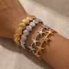 Starfish Shell Bracelet Gold Color Vintage Cuff Bracelets Elegant Opening Bangles  Girl