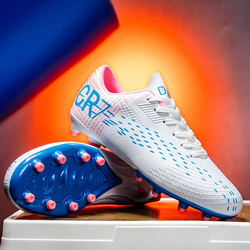 CR7 Low-top Football Shoes Tf Broken Nails Artificial Turf AG Nails Leather Feet Boys and Girls Students Training Shoes