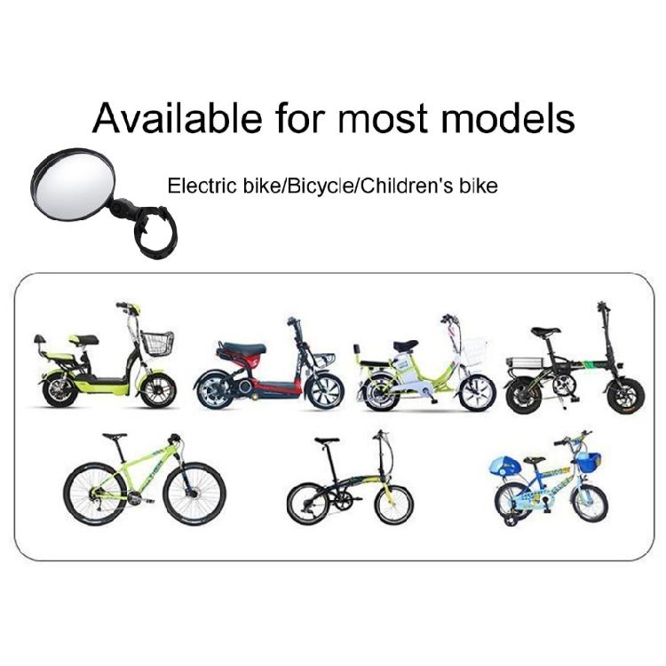 Bicycles Rearview Mirror Electric Bike Rear View Mirror 180 Degree Adjustable Handlebar Mirror Easy to Install