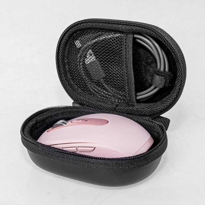 Durability Carrying Case For MX Anywhere3S Wireless Mouse Holder Box Featuring Soft Velvet Lining And Meshes Pocket