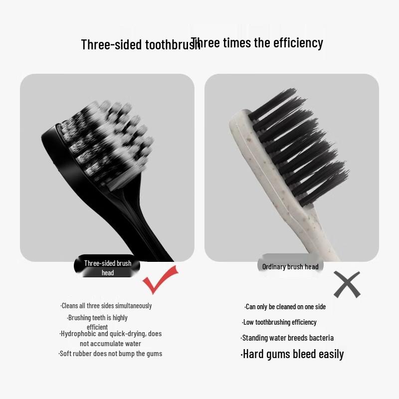 OWI Three-Sided Soft Bristle Adult Toothbrush