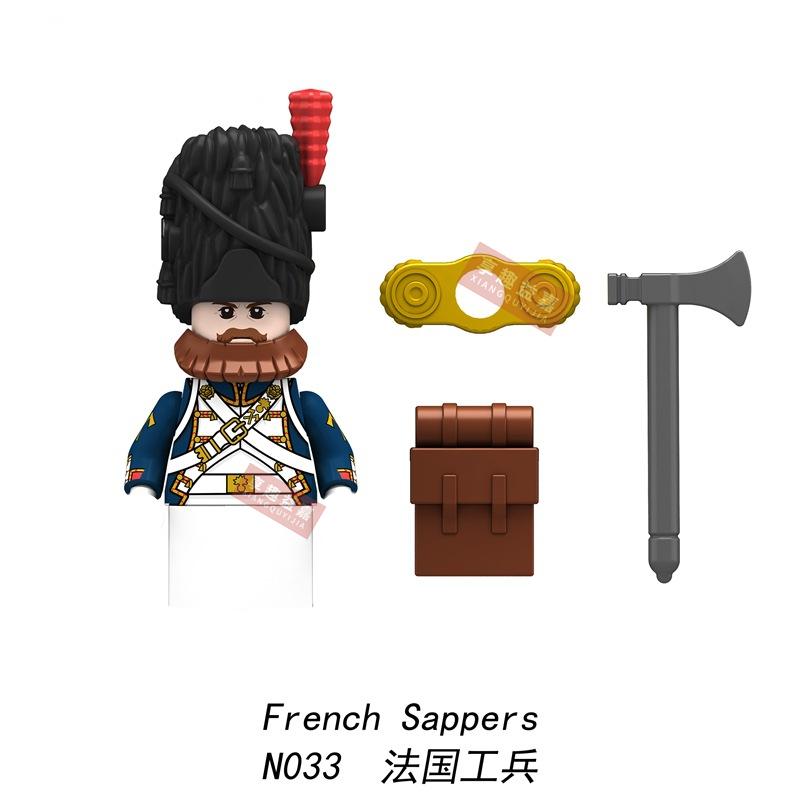 Military affairs Napoleon French Cuirassier Dragoon Building Blocks Model Bricks mini Action toy Figures Toy gift for children