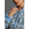 Women's Embroidered Daisy Cropped Bomber Jacket Long Sleeve Quilted Puffer Jackets Padded Coat Outerwear
