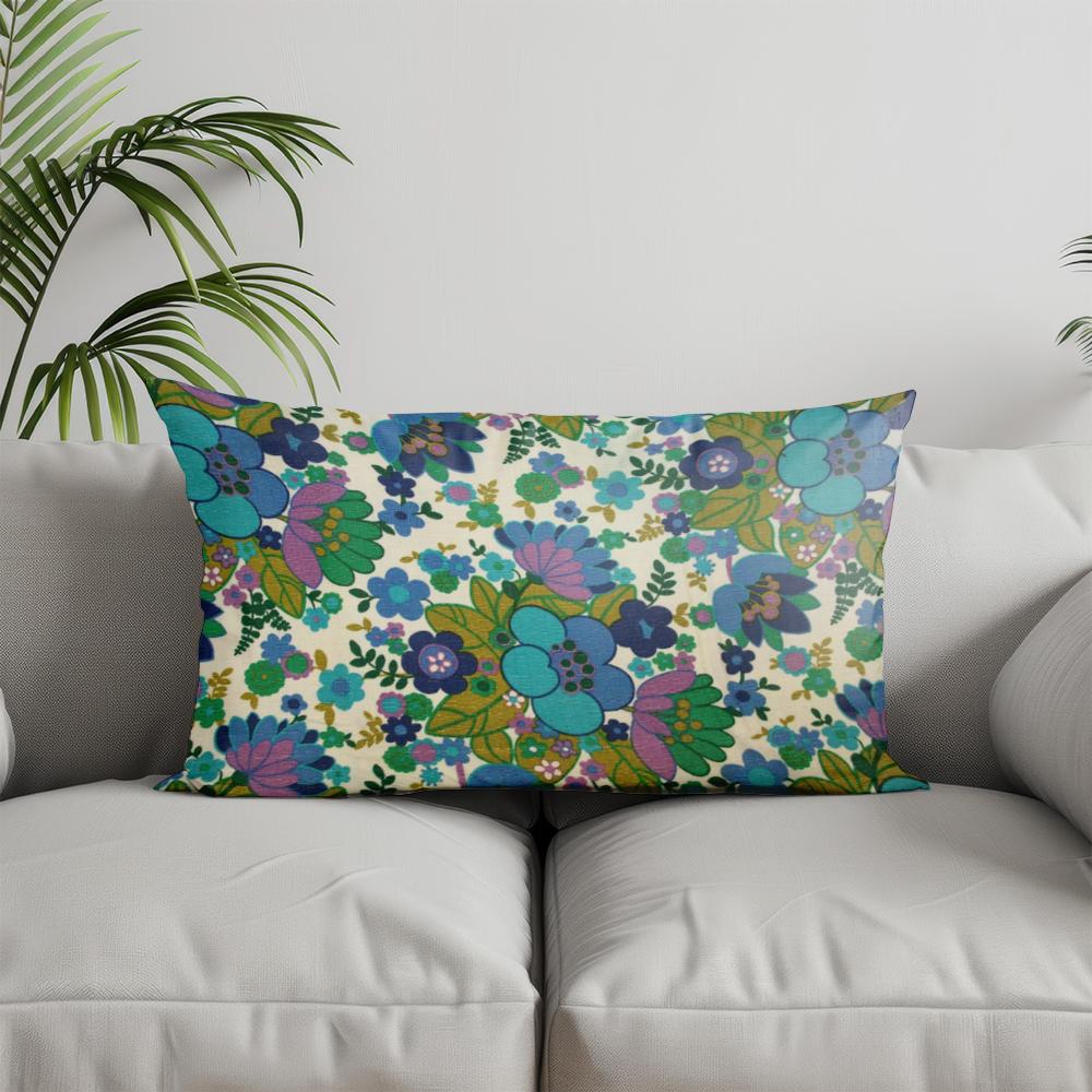 Home Decor Colorful Floral Pattern Pillowcases Suitable For Sofa Bedroom Car Pillow Cover Cushion Rectangular Back Cushion