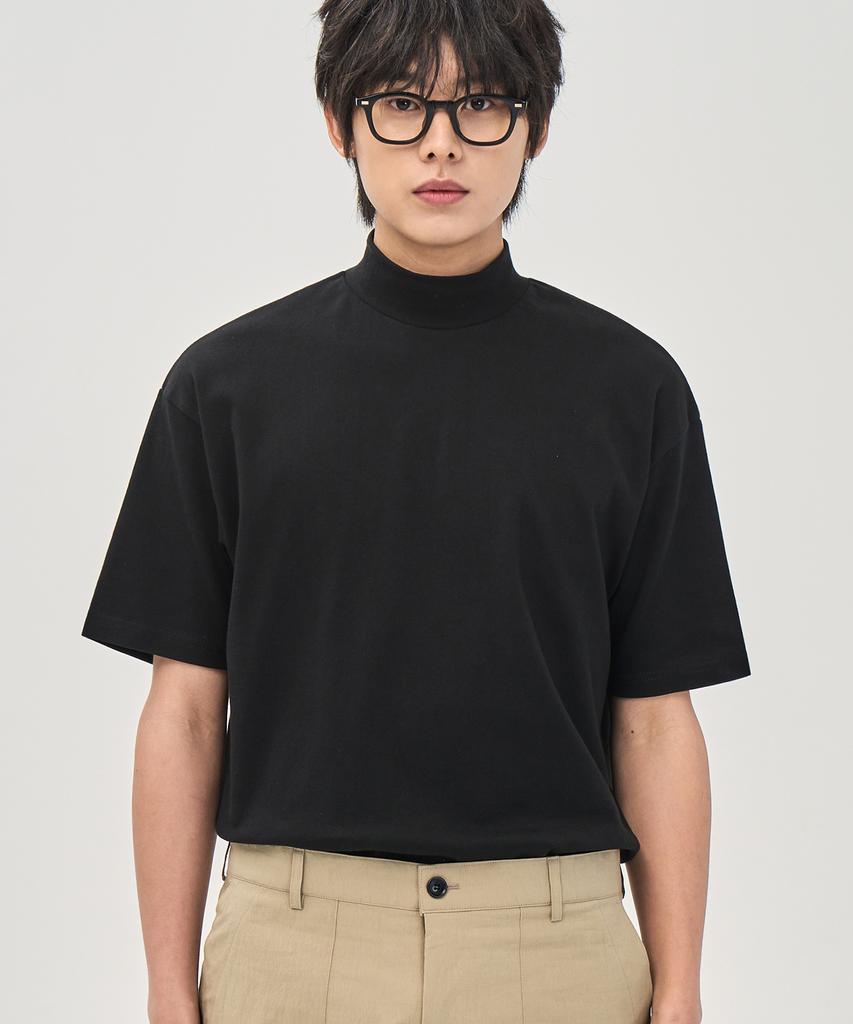 PRAIRIE Half-Neck Short-Sleeve T-Shirt (Black)