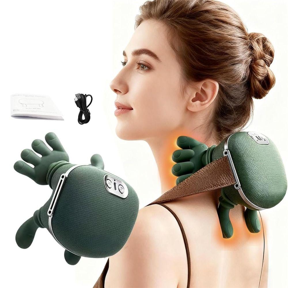 4D Knetmassagekissen Beheiztes Nackenmassagegerät Zervikales Massagegerät Heim Büro