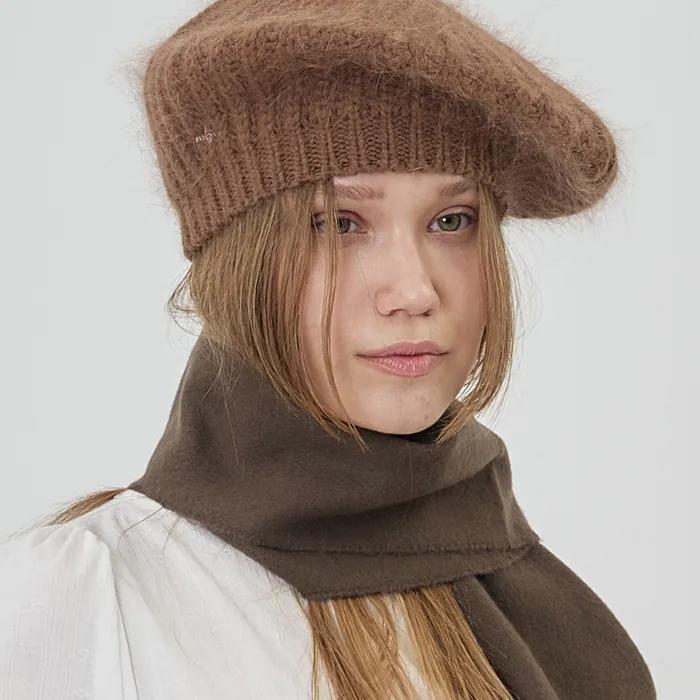 Basic Angora Beret Dark Beige Dark