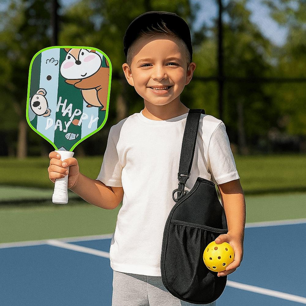 Cartoon Kid's Pickleball Set Colorful Children's Pickleball Rackets  Sports Accessory