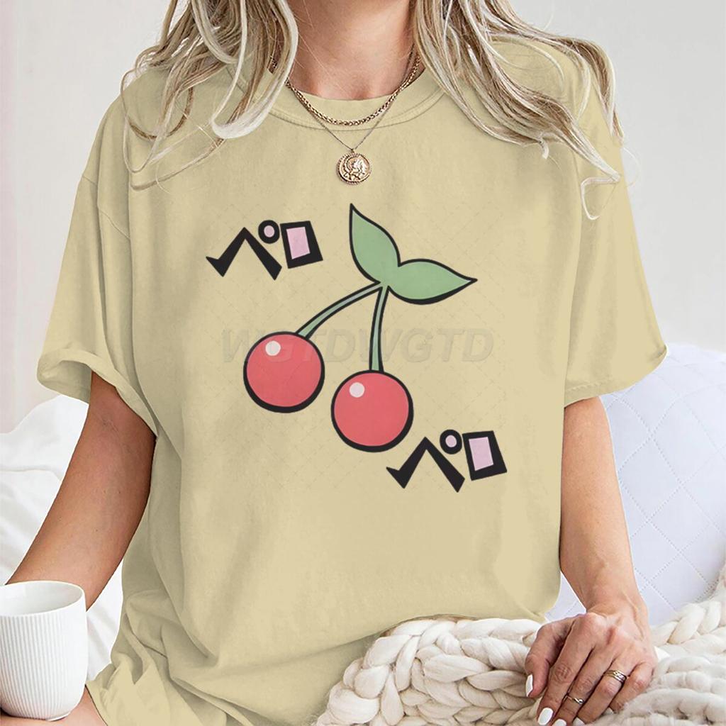 Y2k Harajuku Cherry Fashion Summer Tops Cartoon Cherry Design T-Shirt for Women Cherry Cartoon Aesthetic Vintage T-shirts