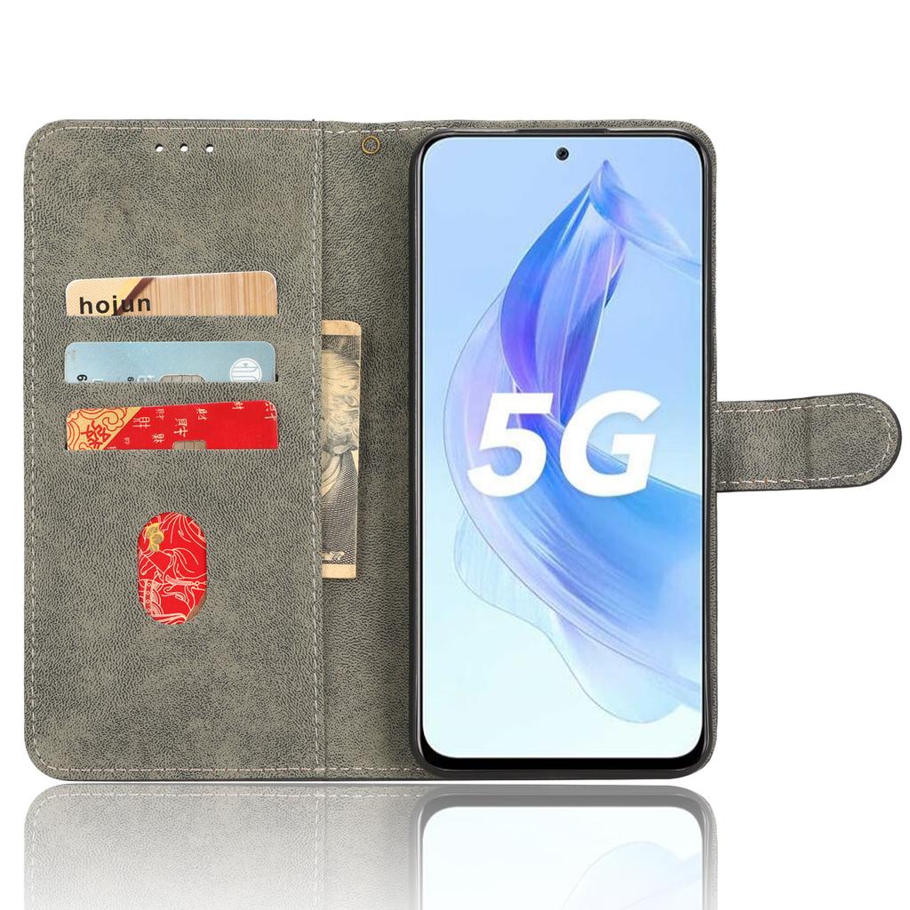For Honor 90 Lite 5G/X50i 5G RFID Blocking PU Leather Case Cell Phone Wallet Stand Cover with Strap
