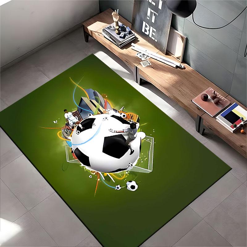Soccer Themed Green Carpet suitable as a non-slip mat for the living room or bedroom sofa