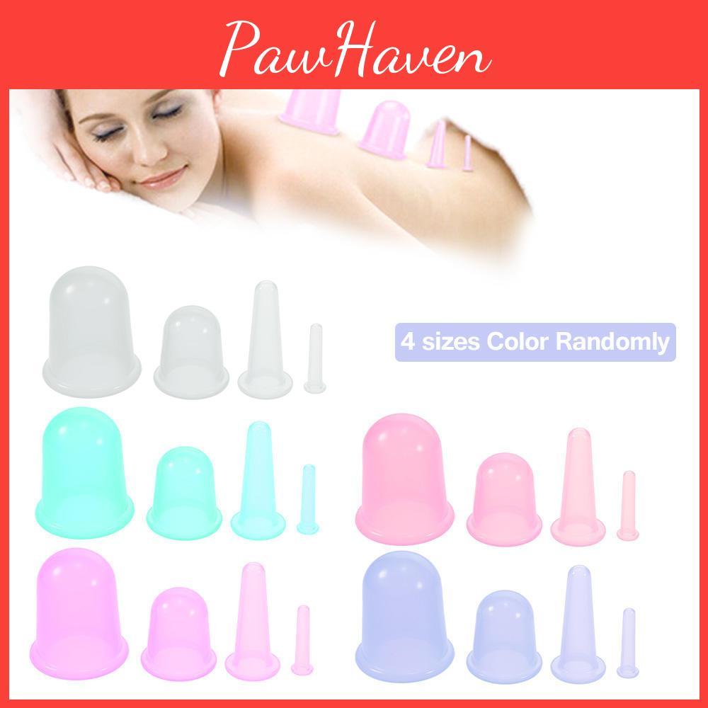4 4pcs Massage Silicone Sizes Cup Facial Cupping Cup Vacuum Cupping Face Eye Care Treatment