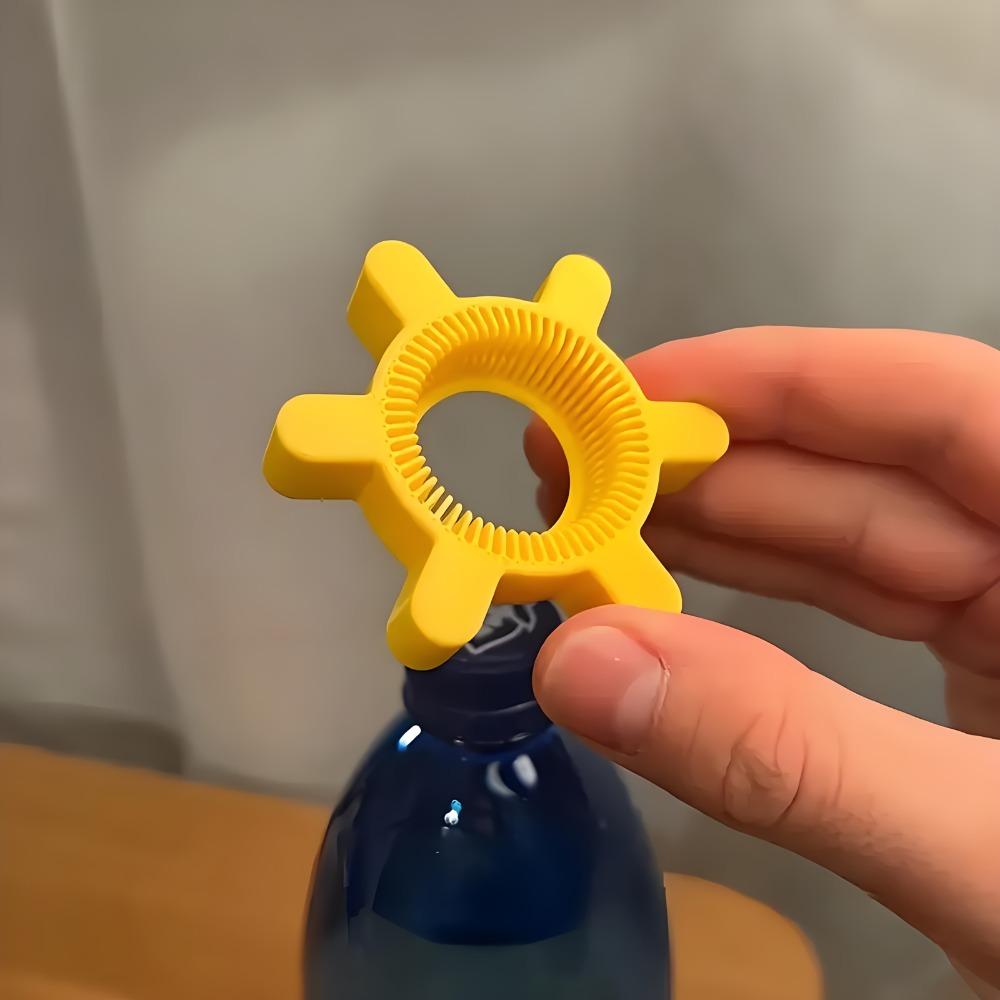 [Easy-Grip Bottle Opener] Easy-Grip Manual Bottle Opener - 1 Yellow Plastic Can Lifter with Ergonomic Handle