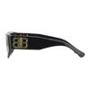 Balenciaga Logo Relief Irregular Frame Sunglasses Men Sunglasses Black BB0324SK002