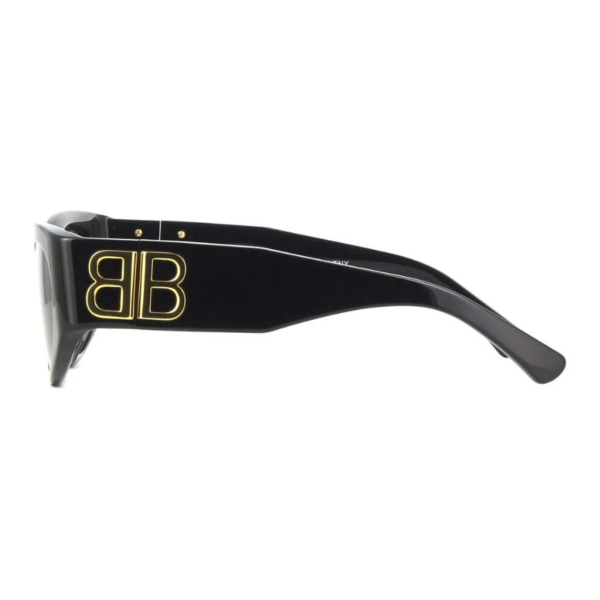 Balenciaga Logo Relief Irregular Frame Sunglasses Men Sunglasses Black BB0324SK002