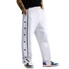 Men's Side Snap Button Track Pants Elastic Waist Wide Leg Trousers