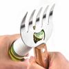 Long Handle Meat Divider Stainless Steel Bear Claw Fork Meat Remover Wooden Handle Multi-function Meat Shredder Claw Kitchen