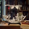 Chinese Creative Ivory Smooth Sailing Resin Ornament for Office or Study
