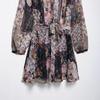2025 Frühling Damen Europäischer & Amerikanischer Stil Gürtel Bedrucktes Mini-Kleid