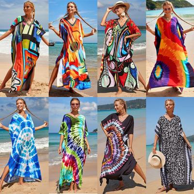 European & American Cotton Printed Beach Cover-Up Robe: Holiday Sun Protection Bikini Outer Layer