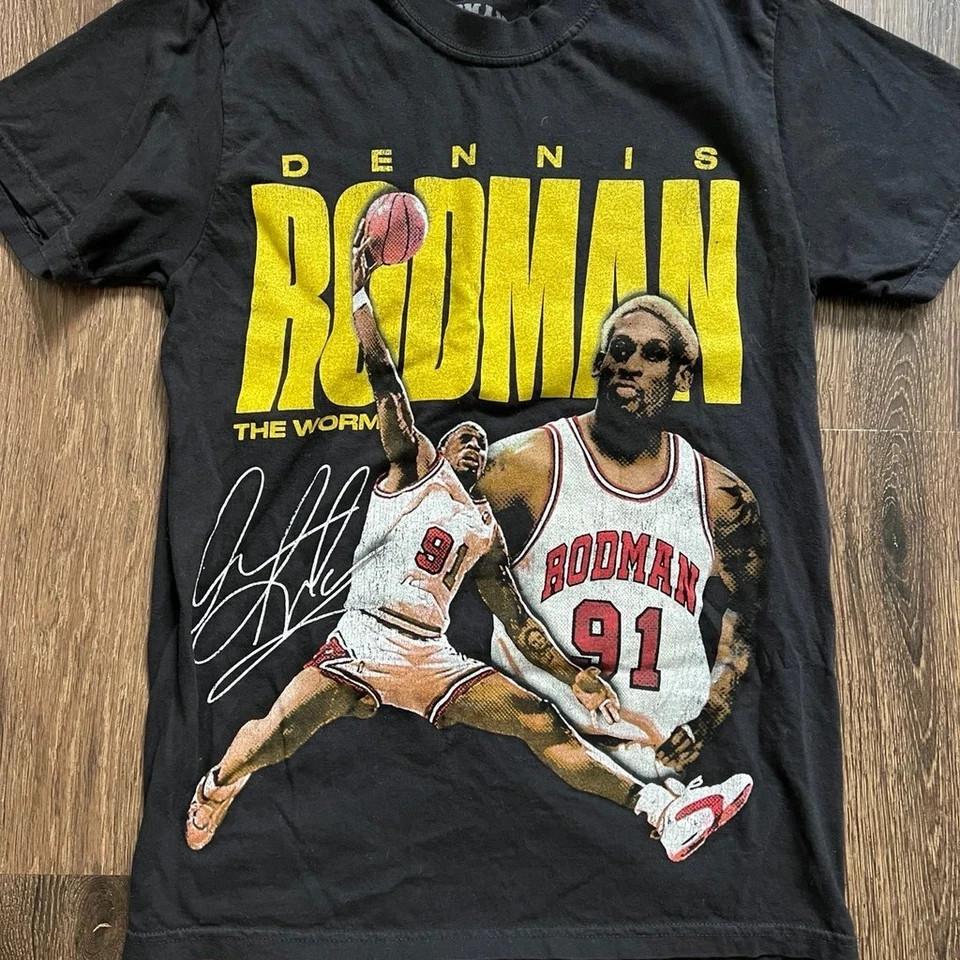 SALE Dennis Rodman basic black Graphic short sleeve Unisex T shirt XXXL