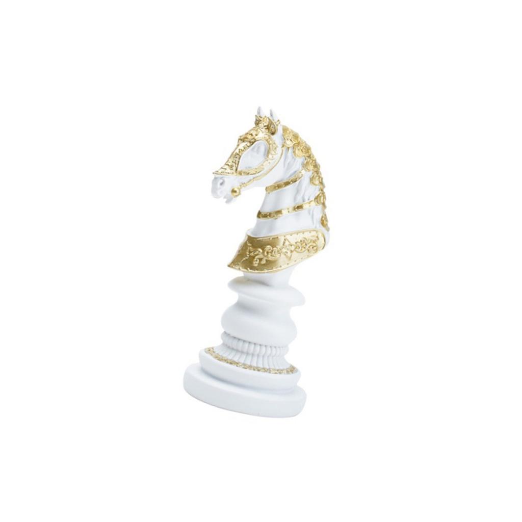 Elegant Schackstaty Drottning/Kung/Häst Dekorativ Resin Skulptur i Svart/Vitt för Hemkontor och Studierumsdekoration