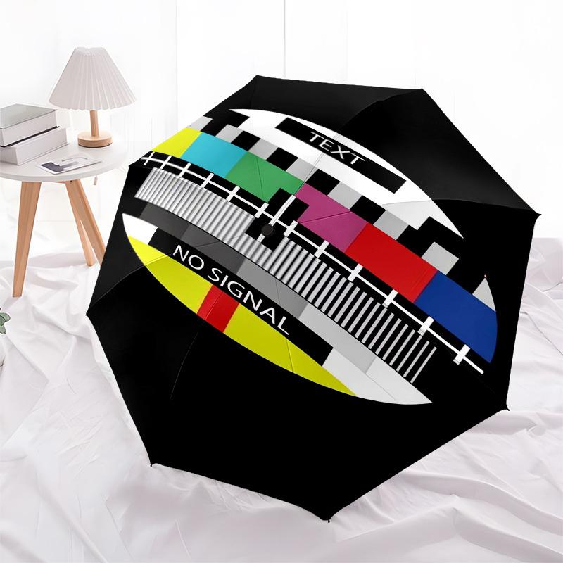 

1pc Test Pattern Umbrella with Plastic Handle,Compact & Stylish,Cartoon Pattern,Outdoor UmbrellaPT509