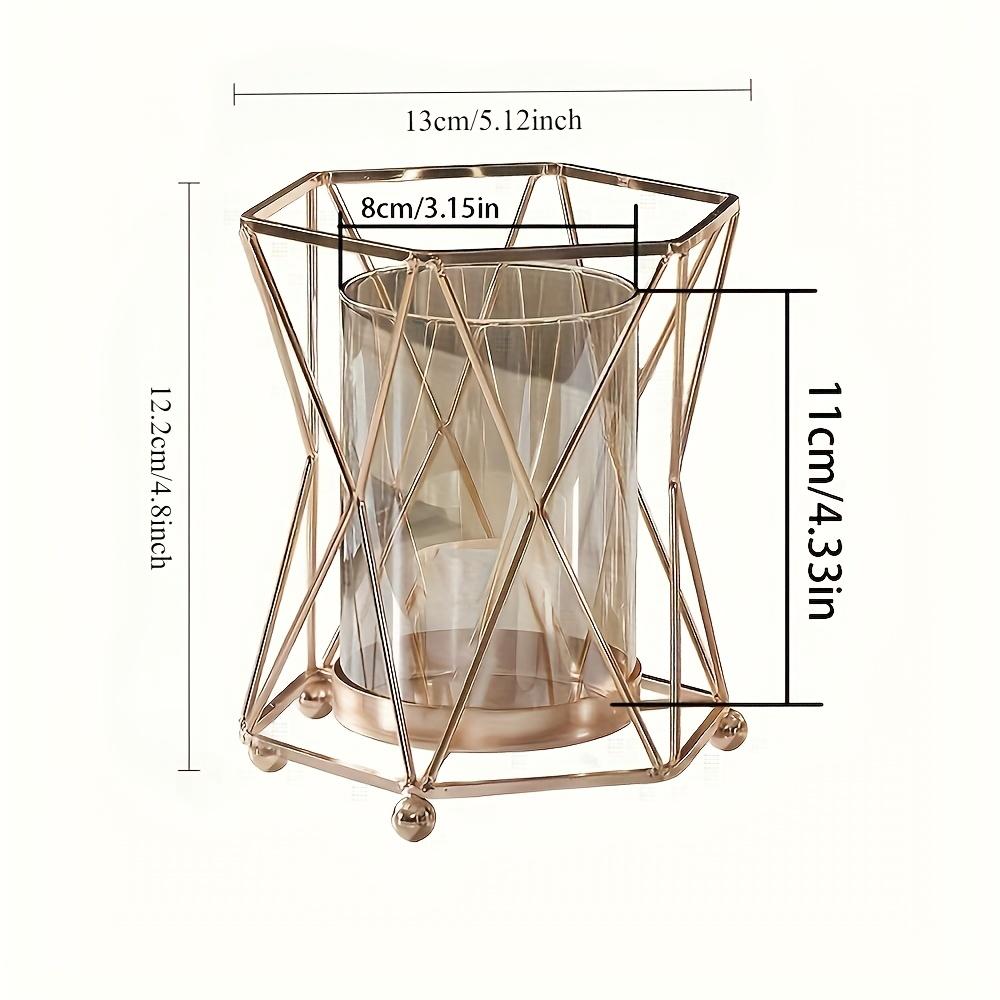 Elegant Iron Art Vase with Geometric Design for Romantic Candlelight Dinners & Stylish Home Decor, Perfect for Artificial Flower Arrangements