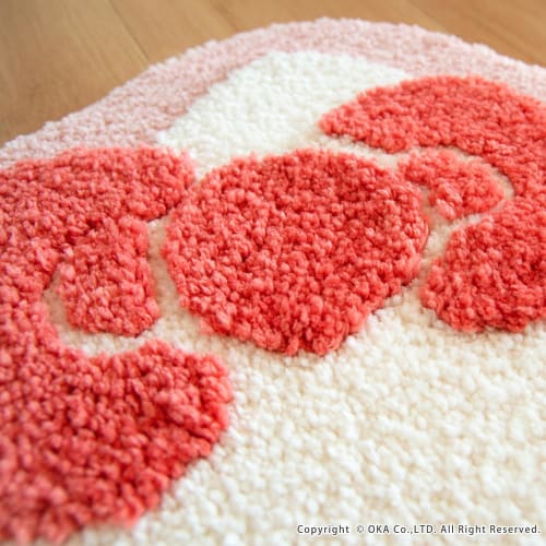 OKA Sanrio Characters Washable Mat, Approx. 45cm x 55cm, Red (Hello Kitty) (Sanrio Hello Kitty Cute Character)