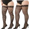 Plus Size Fishnet Thigh High Stockings Women Sexy Lace Over Knee Hollow Out Mesh Pantyhose Nylon Elastic Summer Clubwear