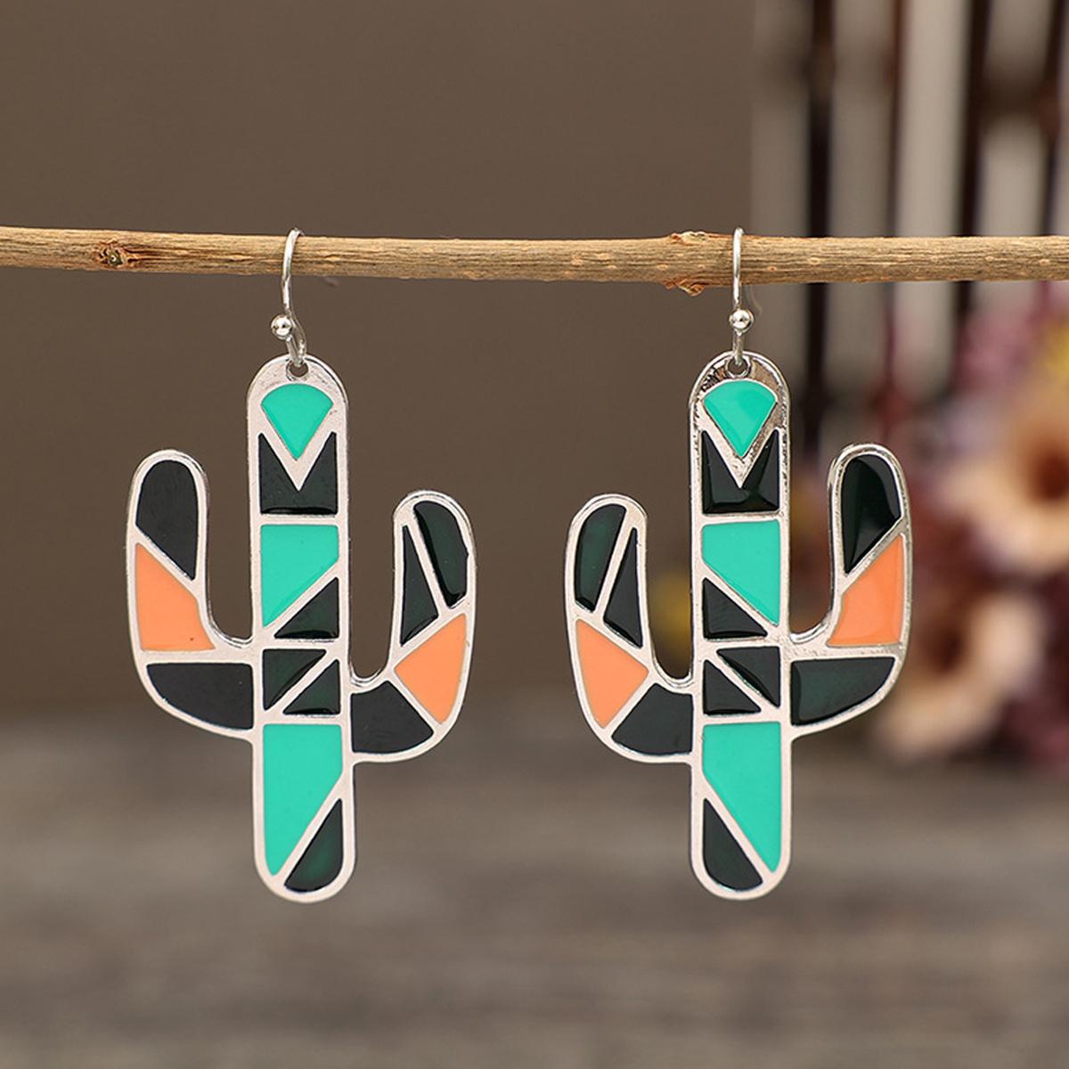 

2 шт. женские модные серьги-кактусы ювелирные аксессуары подходят для свидания, вечеринки, фестиваля подарки-1020