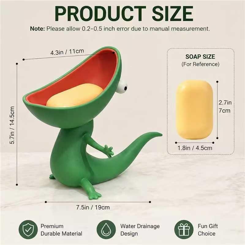 Creative Cartoon Lizard Soap Box, Candy Box, Home Desktop Entrance Keychain, Storage Ornament