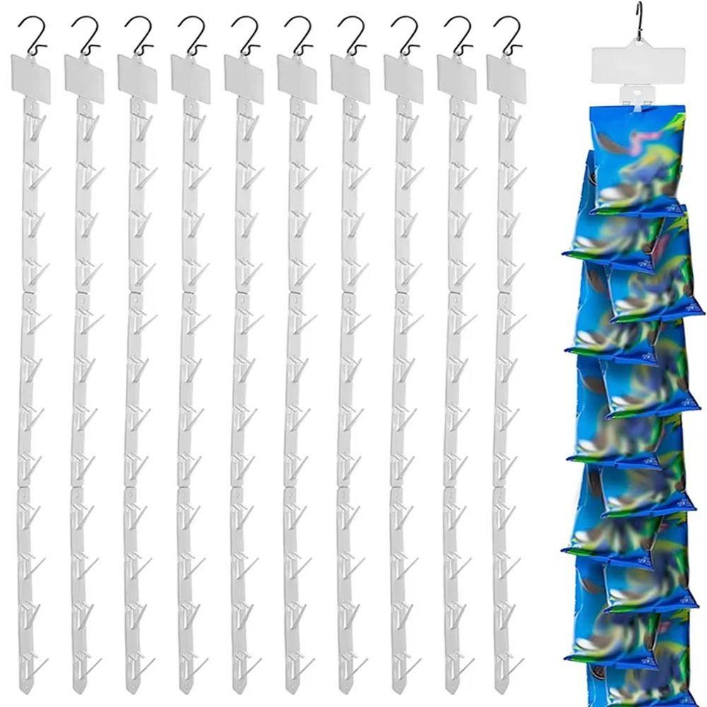 

4Pcs Plastic Display Hanger with 12 Hooks Merchandising Clip Strip for Retail Store