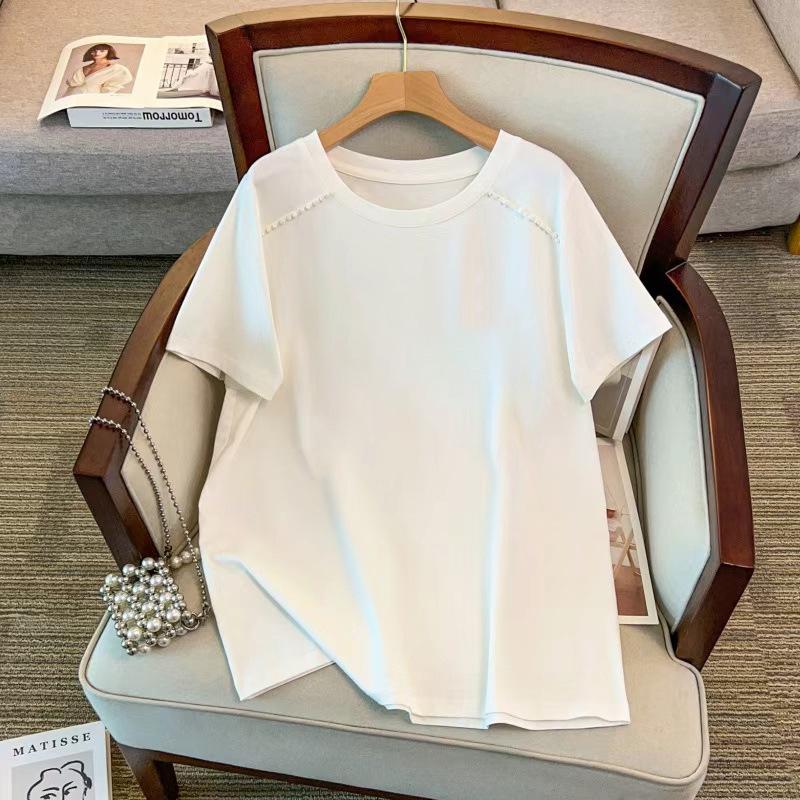 

Plus Size Slimming Mid-Length Round Neck Short-Sleeve T-Shirt for Women (200/300/350 Jin) 6XL