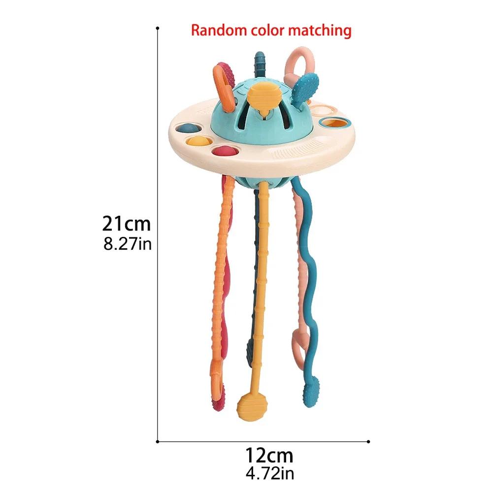 Baby Toys Montessori Silicone Toy Travel Pull String Toy Developing Fine Motor Skill Multi-Sensory Activity Toy Gift