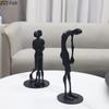 Black Cast Iron Figures Statue Desk Decoration Ornaments Modern Crafts Abstract Character Sculpture Room Aesthetics Decor