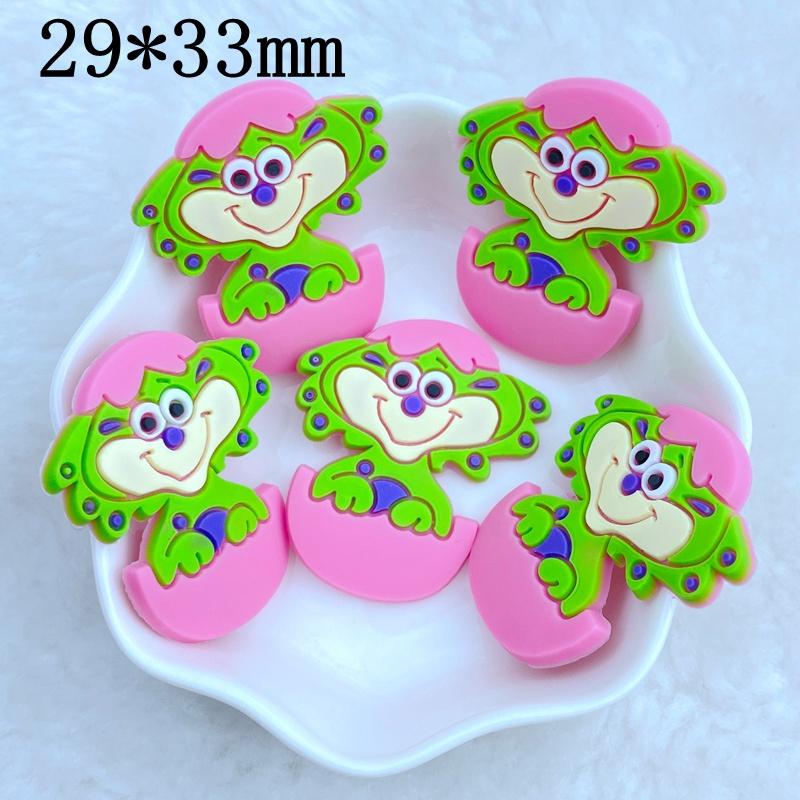 10pcs New Cute Cartoon Little Dinosaur Series PVC Flexible Glue Flat Back DIY Scrapbook Embellishment Phone Craft Decoration