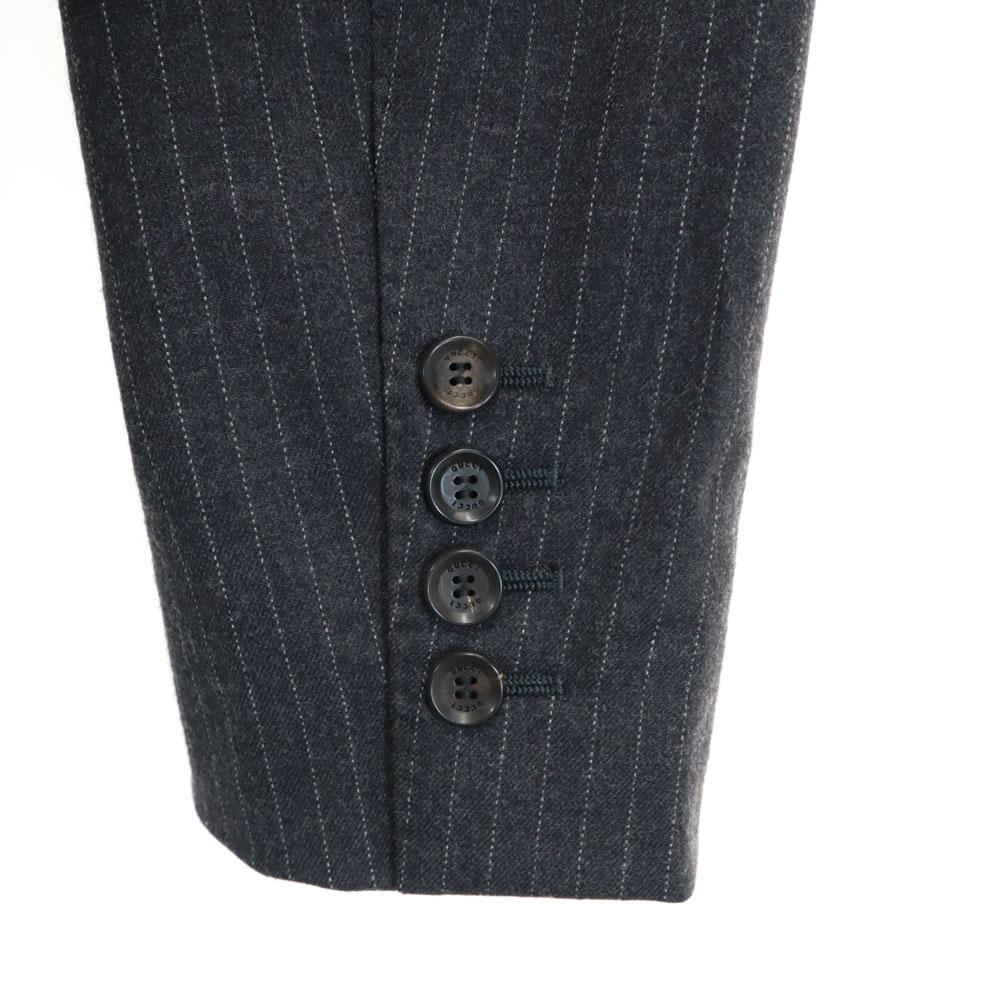 GUCCI made in Italy Pinstripe tailored jacket 40 Charcoal gray blazer Women Used