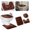 Bathroom Carpet Toilet Cushion Cover Microfiber Absorbent Non-Slip Mat Three-piece Set=U-shaped 40*50+cover 45*50+door Mat 50*80