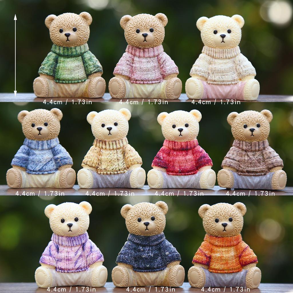 

Мультяшная фигурка медведя из смолы, коллекционная, с креативным DIY декором для автомобиля, для детей и взрослых