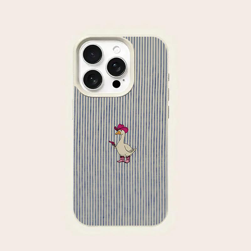 Western Cowboy Goose Stripe Pattern Phone Case For iPhone 17 Pro Max 16 15 14 13 12 11 Pro 14 15 Plus 17 Air Silicone Soft Cover
