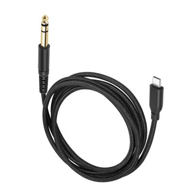 Typ-C-zu-6,35-mm-Kabel Schnur Elektrische Gitarren-Verbindungskabel Leitung USB-C zu 1/4 Zoll TRS-Aufnahmekabel Leitung Schwarz