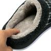Men Slippers Black New Winter Suede Slippers Warm Indoor Slipper Waterproof Home House Shoes Men Warm Velvet Fur Knitting Shoes