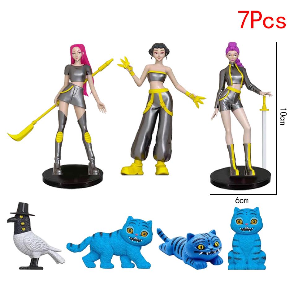 5-18pcs/Set Kpop Demon Hunters Action Figure Toy Derpys Tiger Rumi Mira Zoey Sussy Figurine Doll For Fans Gift Birthday Gifts