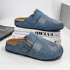 2025 Fashion Men's Summer Slippers Denim Leisure Cork Slipper Men Mules Original Designer Half Shoes For Men Zapatos Para Hombre